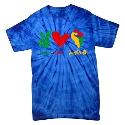 Peace Love June 1865 Black African American Juneteenth Cool Gift Tie-Dye T-Shirt