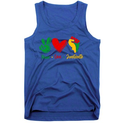 Peace Love June 1865 Black African American Juneteenth Cool Gift Tank Top