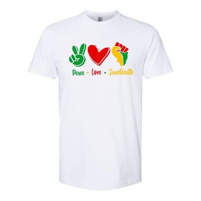 Peace Love June 1865 Black African American Juneteenth Cool Gift Softstyle CVC T-Shirt