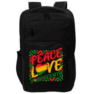 Peace Love Juneteenth African Black Juneteenth Cool Gift Impact Tech Backpack