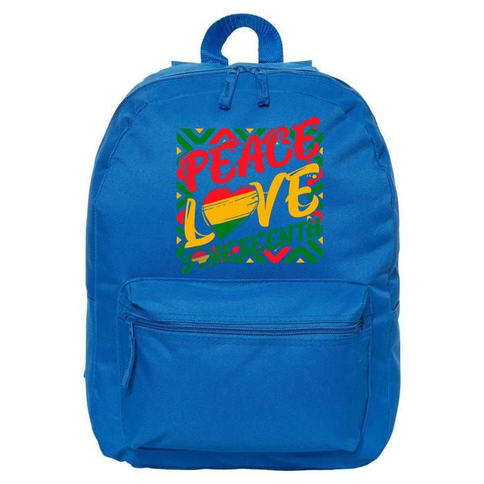 Peace Love Juneteenth African Black Juneteenth Cool Gift 16 in Basic Backpack