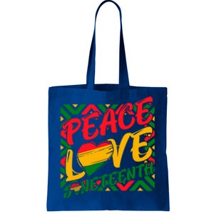 Peace Love Juneteenth African Black Juneteenth Cool Gift Tote Bag