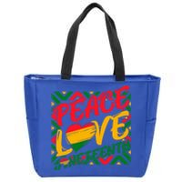 Peace Love Juneteenth African Black Juneteenth Cool Gift Zip Tote Bag