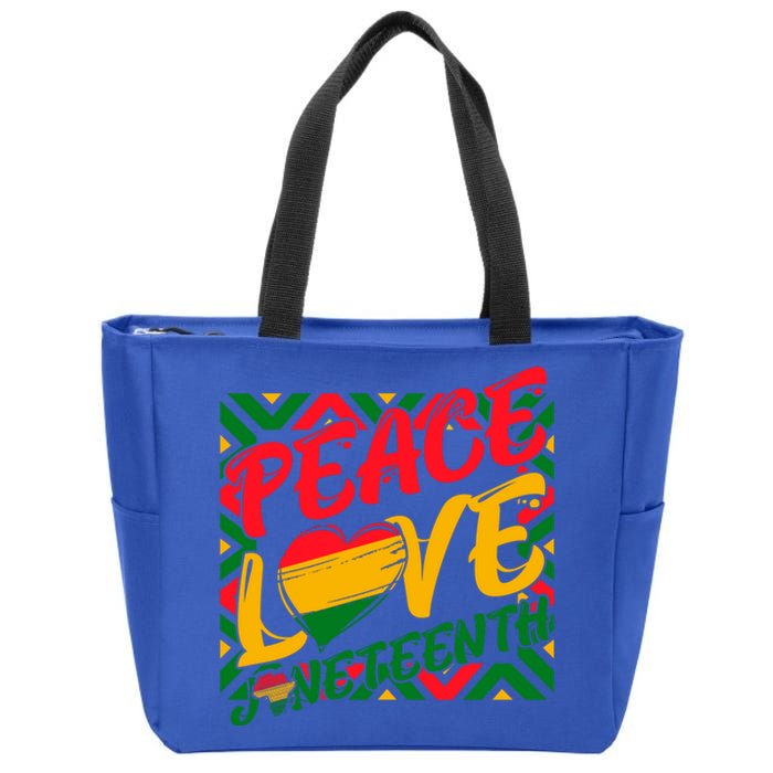 Peace Love Juneteenth African Black Juneteenth Cool Gift Zip Tote Bag