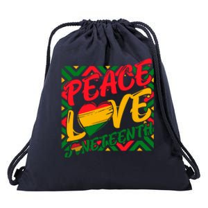 Peace Love Juneteenth African Black Juneteenth Cool Gift Drawstring Bag