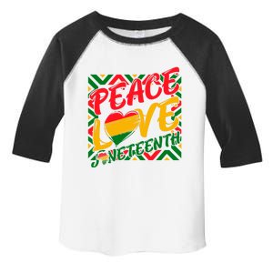 Peace Love Juneteenth African Black Juneteenth Cool Gift Toddler Fine Jersey T-Shirt