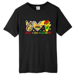 Peace Love Juneteenth Raised Fist 1865 Black History Month Gift Tall Fusion ChromaSoft Performance T-Shirt