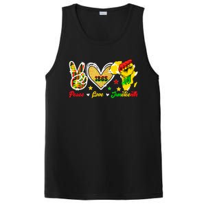 Peace Love Juneteenth Raised Fist 1865 Black History Month Gift PosiCharge Competitor Tank