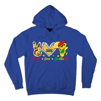 Peace Love Juneteenth Raised Fist 1865 Black History Month Gift Hoodie