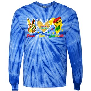 Peace Love Juneteenth Raised Fist 1865 Black History Month Gift Tie-Dye Long Sleeve Shirt