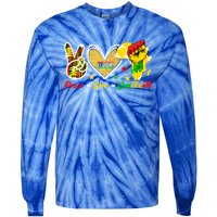 Peace Love Juneteenth Raised Fist 1865 Black History Month Gift Tie-Dye Long Sleeve Shirt