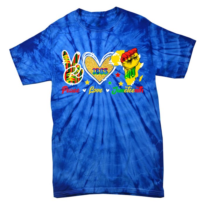 Peace Love Juneteenth Raised Fist 1865 Black History Month Gift Tie-Dye T-Shirt