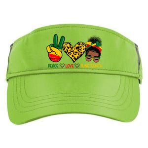 Peace Love Juneteenth Black History Black Messy Bun Gift Adult Drive Performance Visor