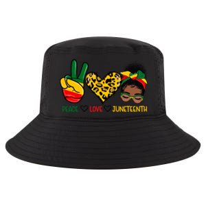 Peace Love Juneteenth Black History Black Messy Bun Gift Cool Comfort Performance Bucket Hat