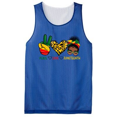 Peace Love Juneteenth Black History Black Messy Bun Gift Mesh Reversible Basketball Jersey Tank