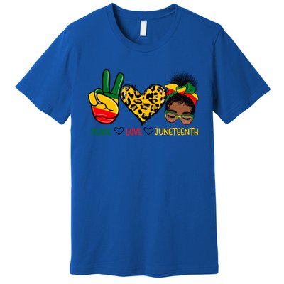 Peace Love Juneteenth Black History Black Messy Bun Gift Premium T-Shirt