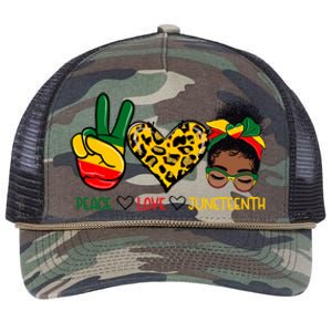 Peace Love Juneteenth Black History Black Messy Bun Gift Retro Rope Trucker Hat Cap