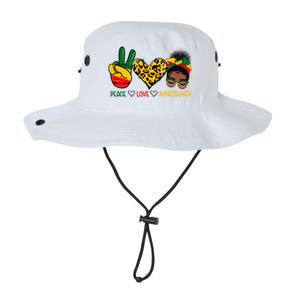 Peace Love Juneteenth Black History Black Messy Bun Gift Legacy Cool Fit Booney Bucket Hat