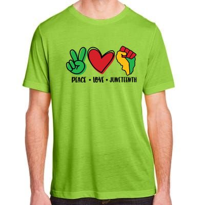 Peace Love Juneteenth Cute Gift Adult ChromaSoft Performance T-Shirt