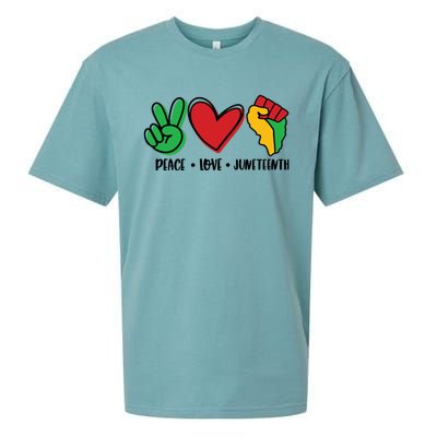 Peace Love Juneteenth Cute Gift Sueded Cloud Jersey T-Shirt