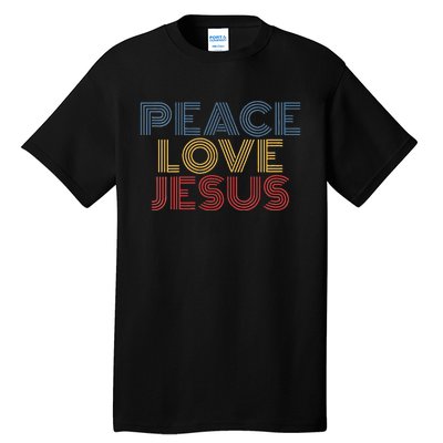 Peace Love Jesus Cool Christian Rock Music Festival Tall T-Shirt