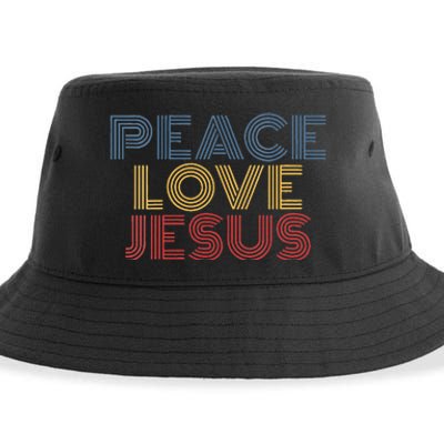 Peace Love Jesus Cool Christian Rock Music Festival Sustainable Bucket Hat