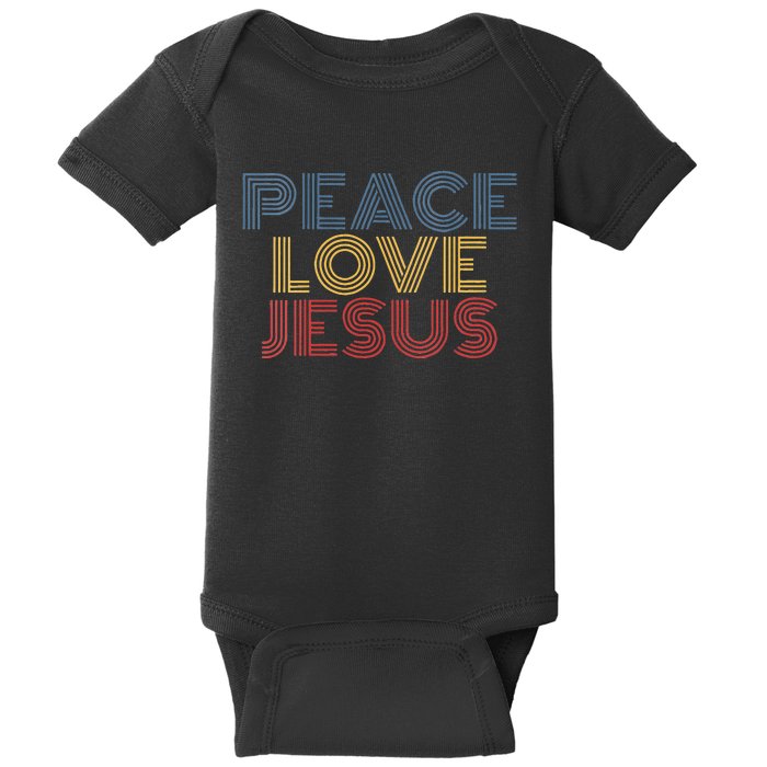 Peace Love Jesus Cool Christian Rock Music Festival Baby Bodysuit