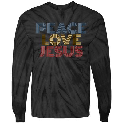 Peace Love Jesus Cool Christian Rock Music Festival Tie-Dye Long Sleeve Shirt