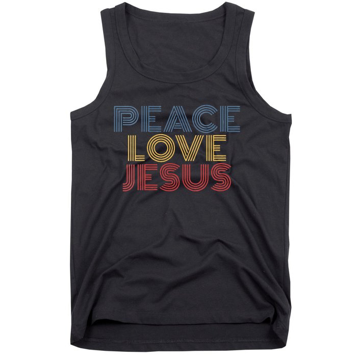 Peace Love Jesus Cool Christian Rock Music Festival Tank Top