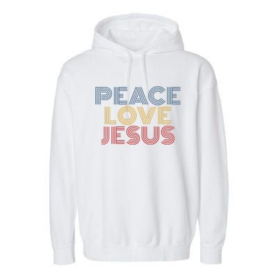 Peace Love Jesus Cool Christian Rock Music Festival Garment-Dyed Fleece Hoodie