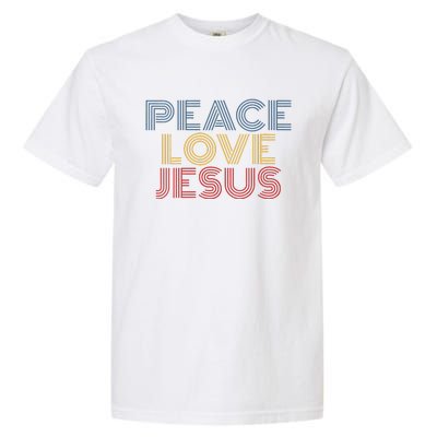 Peace Love Jesus Cool Christian Rock Music Festival Garment-Dyed Heavyweight T-Shirt