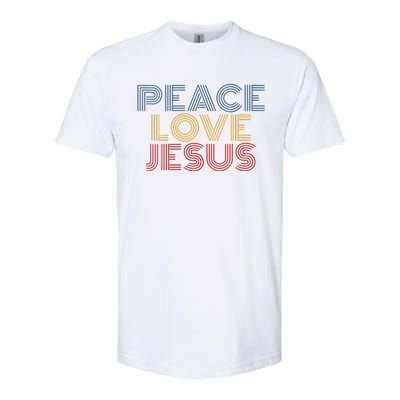 Peace Love Jesus Cool Christian Rock Music Festival Softstyle CVC T-Shirt