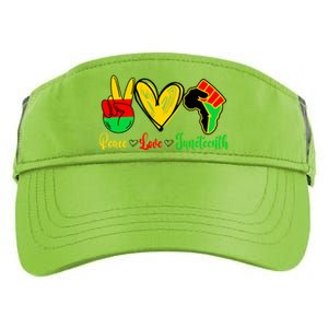 Peace Love Juneteenth Gift Adult Drive Performance Visor