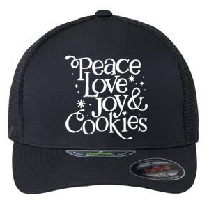 Peace Love Joy And Cookies Flexfit Unipanel Trucker Cap