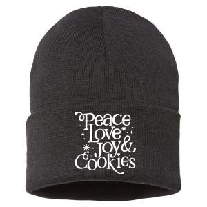 Peace Love Joy And Cookies Sustainable Knit Beanie