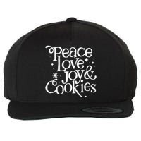 Peace Love Joy And Cookies Wool Snapback Cap