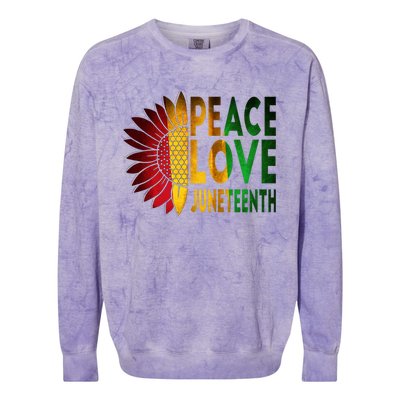 Peace Love Juneteenth Freedoom June 19th Independence Day Cute Gift Colorblast Crewneck Sweatshirt