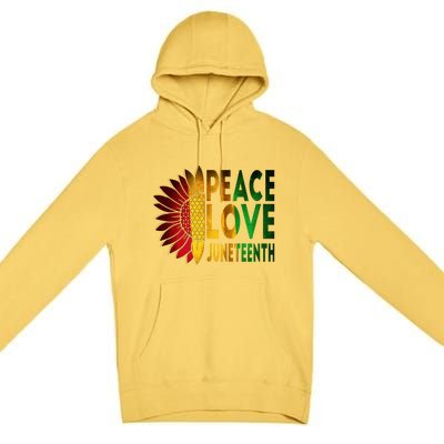 Peace Love Juneteenth Freedoom June 19th Independence Day Cute Gift Premium Pullover Hoodie