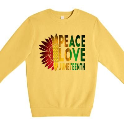 Peace Love Juneteenth Freedoom June 19th Independence Day Cute Gift Premium Crewneck Sweatshirt