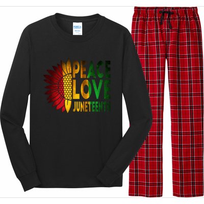 Peace Love Juneteenth Freedoom June 19th Independence Day Cute Gift Long Sleeve Pajama Set