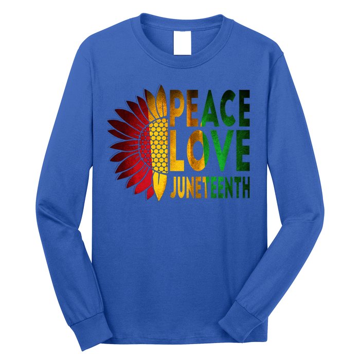 Peace Love Juneteenth Freedoom June 19th Independence Day Cute Gift Long Sleeve Shirt