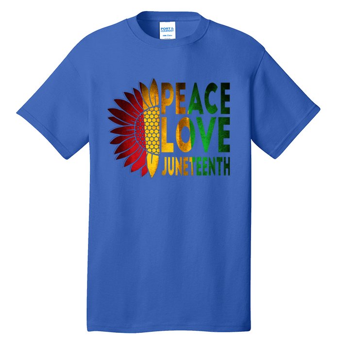 Peace Love Juneteenth Freedoom June 19th Independence Day Cute Gift Tall T-Shirt