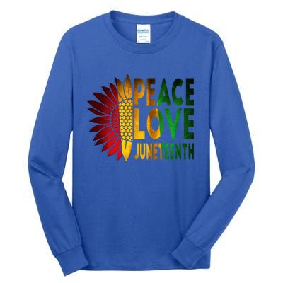 Peace Love Juneteenth Freedoom June 19th Independence Day Cute Gift Tall Long Sleeve T-Shirt