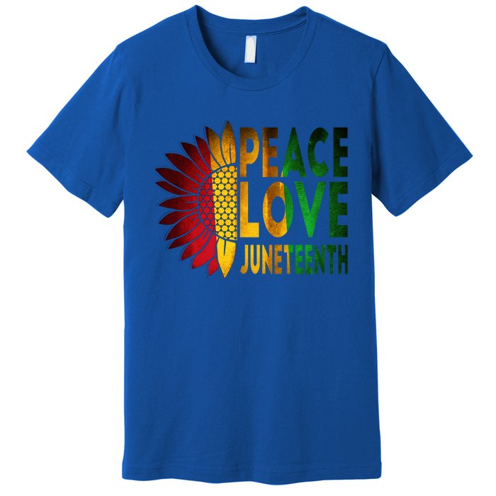 Peace Love Juneteenth Freedoom June 19th Independence Day Cute Gift Premium T-Shirt