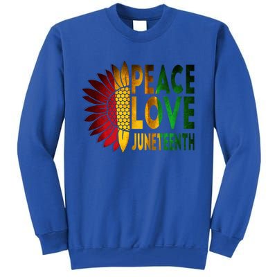 Peace Love Juneteenth Freedoom June 19th Independence Day Cute Gift Tall Sweatshirt