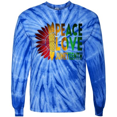 Peace Love Juneteenth Freedoom June 19th Independence Day Cute Gift Tie-Dye Long Sleeve Shirt