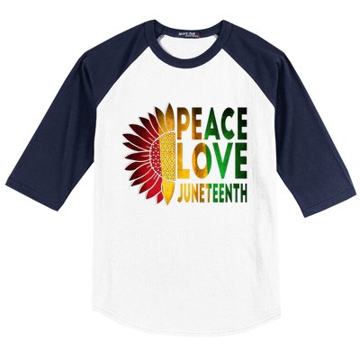 Peace Love Juneteenth Freedoom June 19th Independence Day Cute Gift Baseball Sleeve Shirt