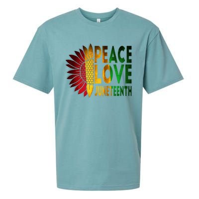 Peace Love Juneteenth Freedoom June 19th Independence Day Cute Gift Sueded Cloud Jersey T-Shirt