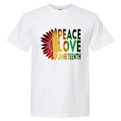 Peace Love Juneteenth Freedoom June 19th Independence Day Cute Gift Garment-Dyed Heavyweight T-Shirt