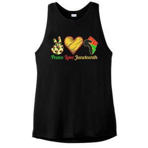 Peace Love Juneteenth Black Pride Freedom Black History Day Ladies PosiCharge Tri-Blend Wicking Tank